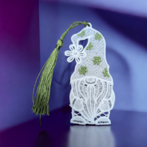 Gnome Lace Bookmark "Jingles"