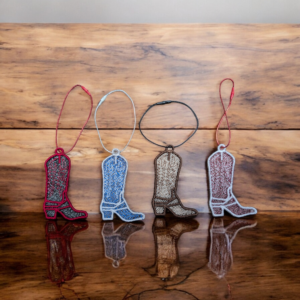 Embroidered Cowboy Boots Ornamets