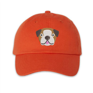 Embroidered Bulldog Cap Design