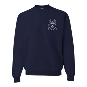 Siberian Husky - Embroidered Design - Hoodie and Crewneck